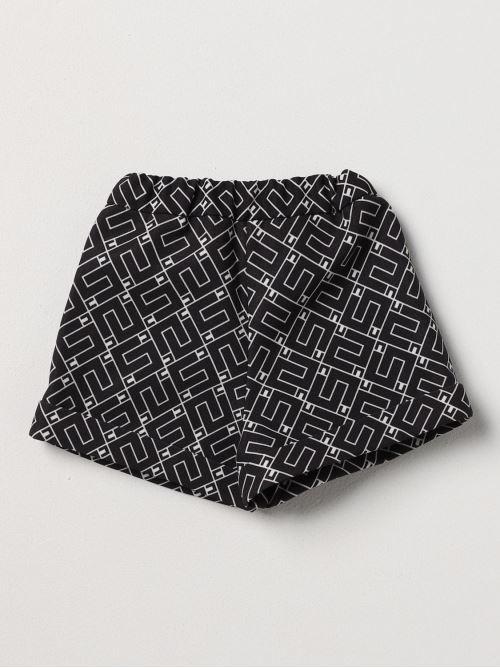 SHORTS IN CREPE ST. LOGO INCASTRO NERO/BURRO 