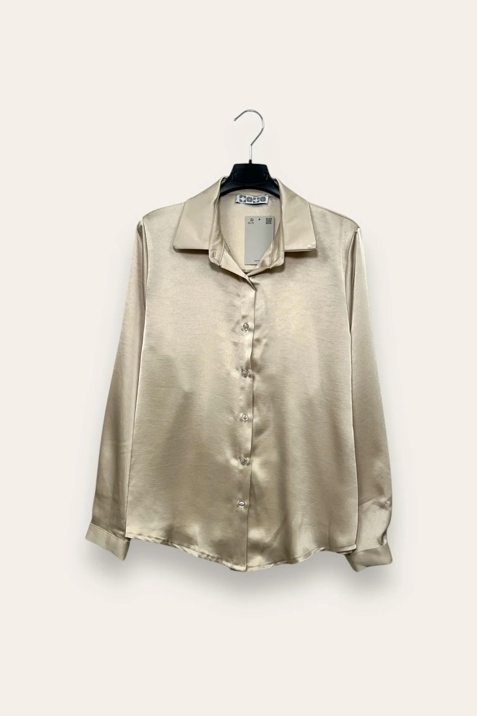 Camicia in raso CL-10673-CL-3957/Beige LOVEme