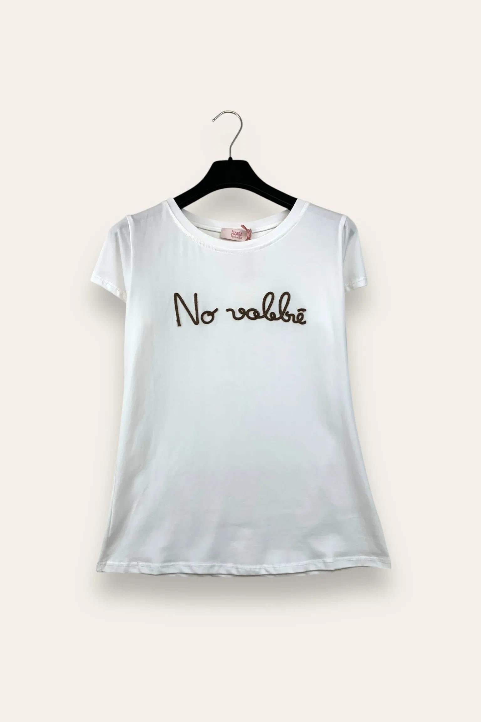 T-shirt con scritta ricamata "no vabbè" 