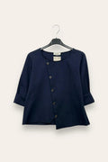 LOVEme Blusa punto milano con bottoni decorativi trasversali