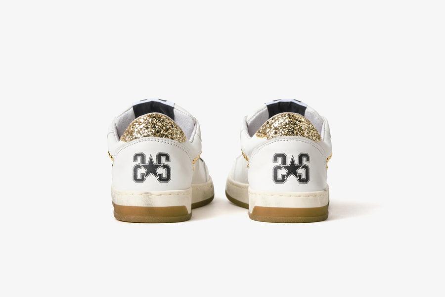 SNEAKERS WEEK STAR BIANCO/ORO CON BORCHIE 