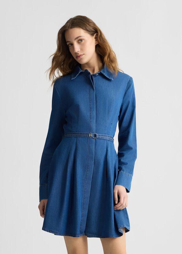 ECS ABITO CORTO DENIM PIEGHE 