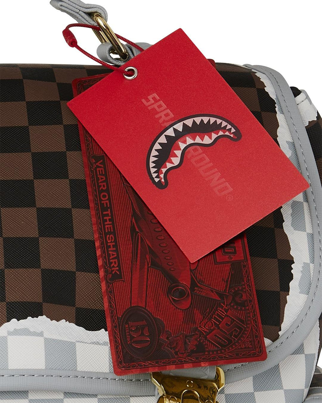 CREAM BROWN TEAR CHECK MONTECARLO 910B8292NSZ/CHECK SPRAYGROUND