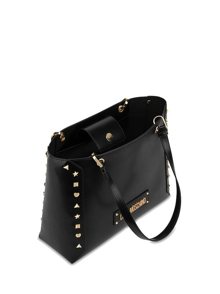 BORSA PU NERO+BORCHIE 