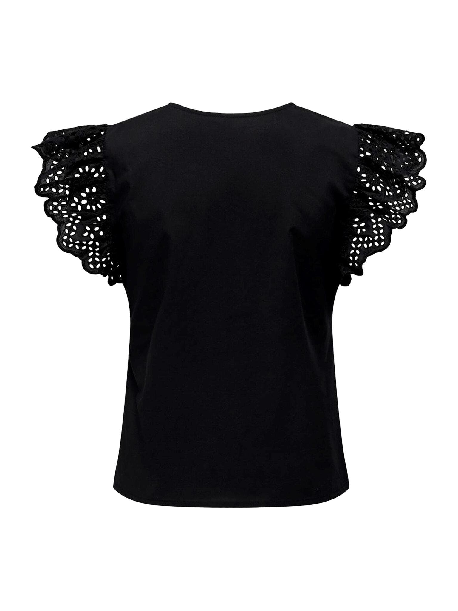 ONLLOU LIFE EMB S/S FRILL TOP PTM 