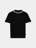 PALM ANGELS NECK LOGO BRUSHED TEE REG BOY