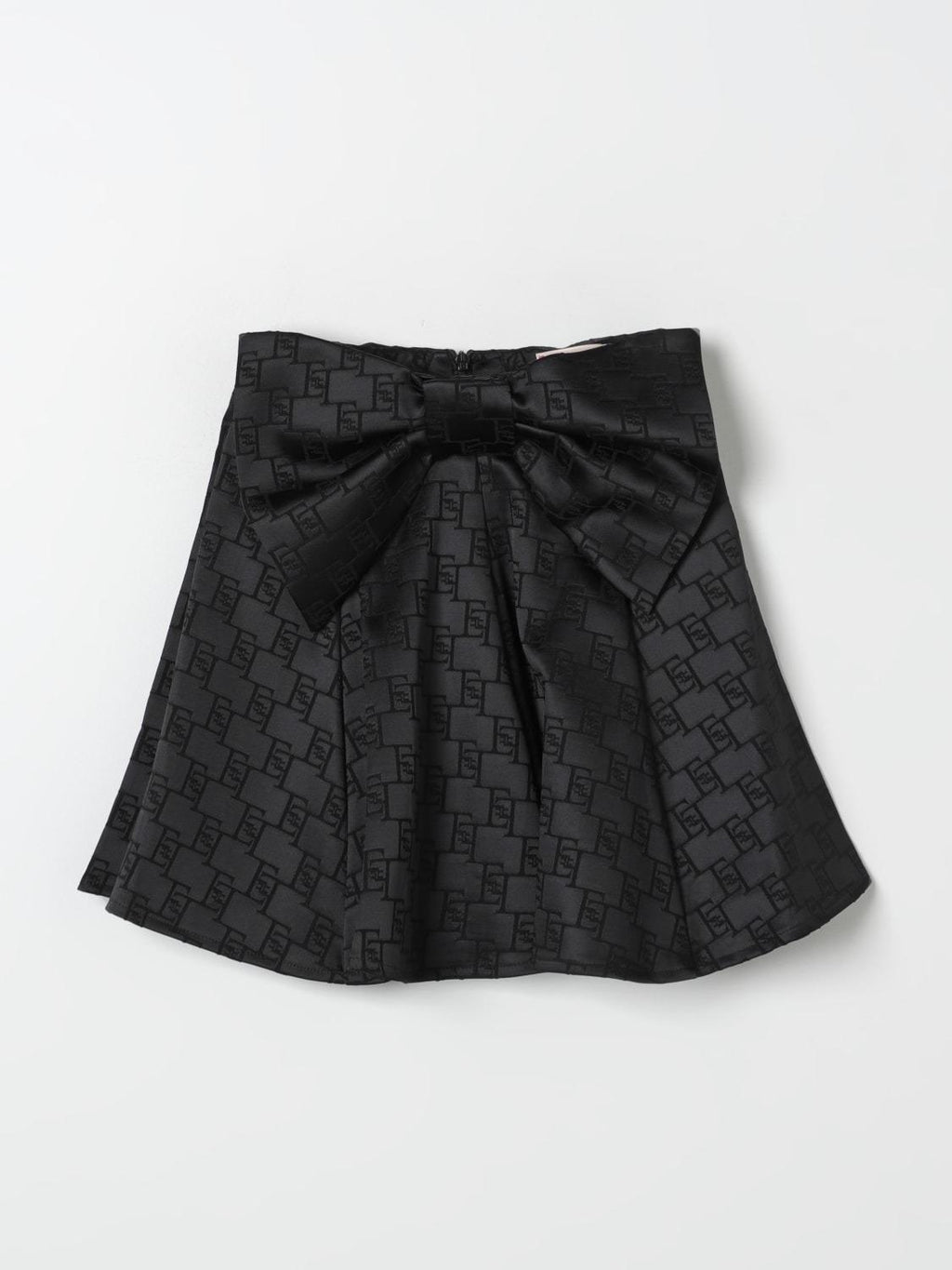 GONNA IN RASO JACQUARD EF CON MAXI FIOCCO NERO EFGO160 0 TV029/N000 ELISABETTA FRANCHI La Mia Bambina