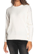 WOMEN'S CREW NECK SWEATER WITH SIDE SPLITS