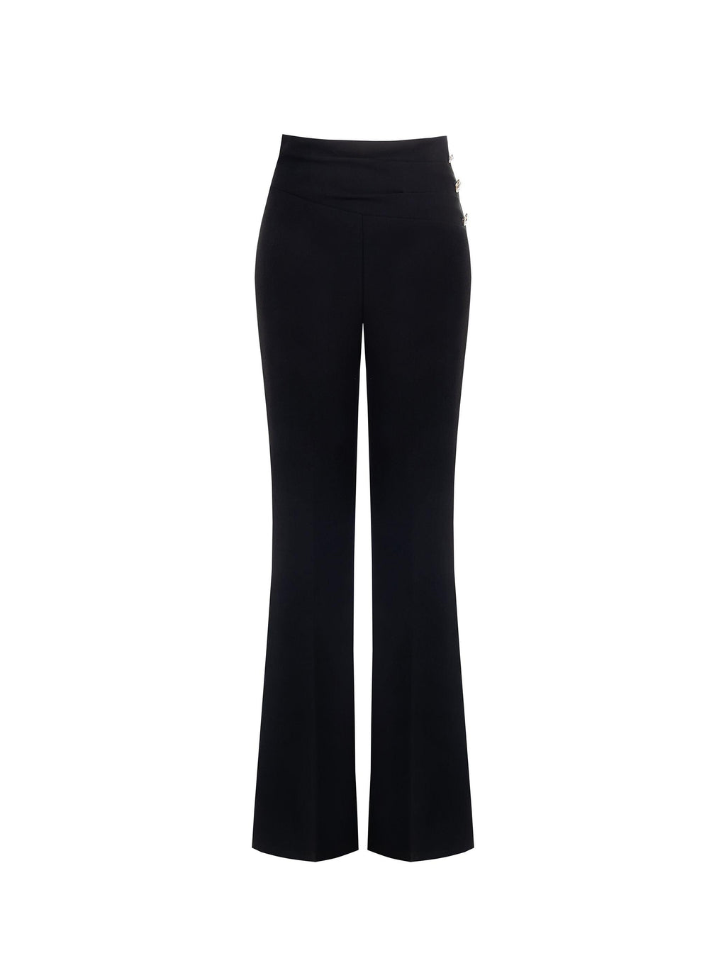 CFC 20264 G-PANTALONE VITA ALTA CON BOTTONI SCUBA 