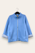 LOVEme Giacca neoprene con zip e interno rigato