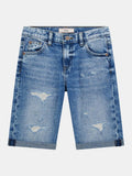 DENIM LINEN SHORTS 