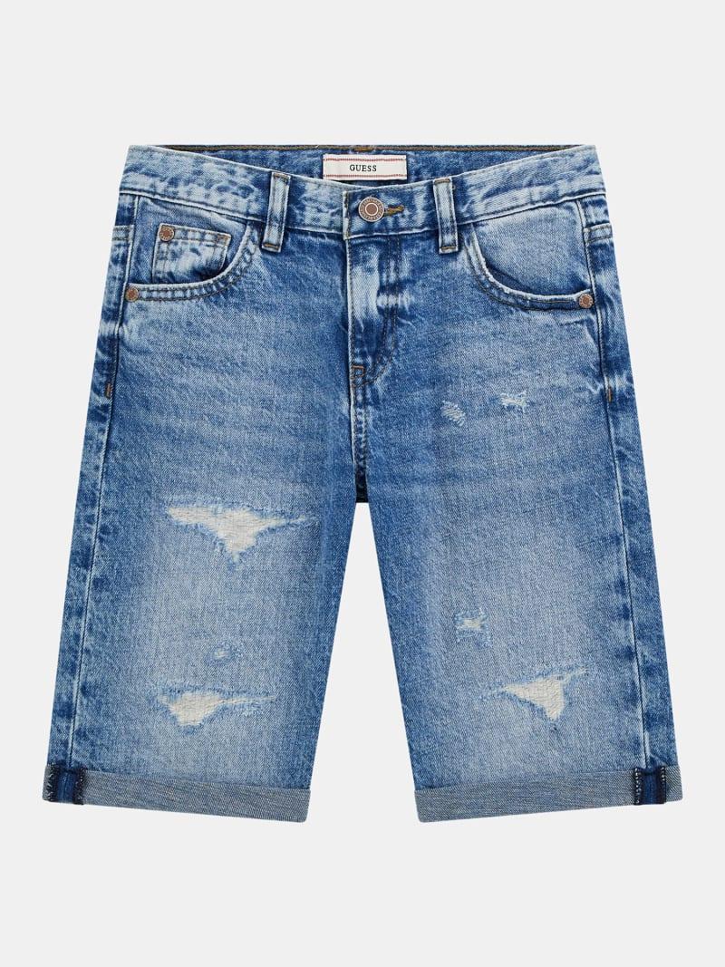 DENIM LINEN SHORTS 