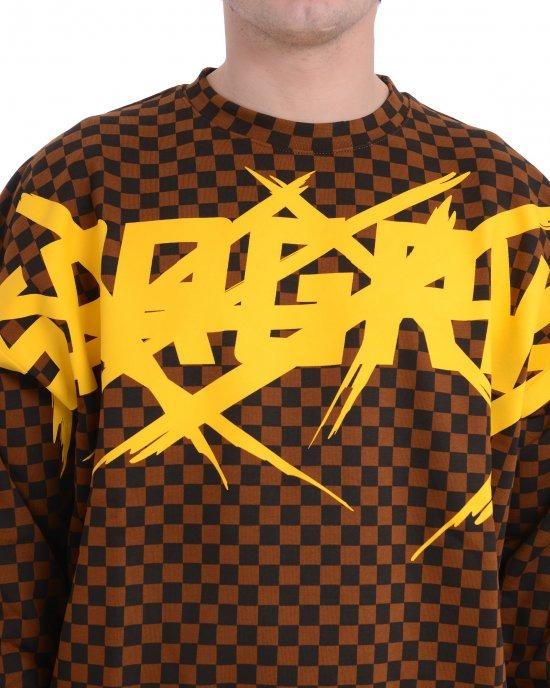 CHECKERED COLOR SCRATCH<BR/>CREWNECK 