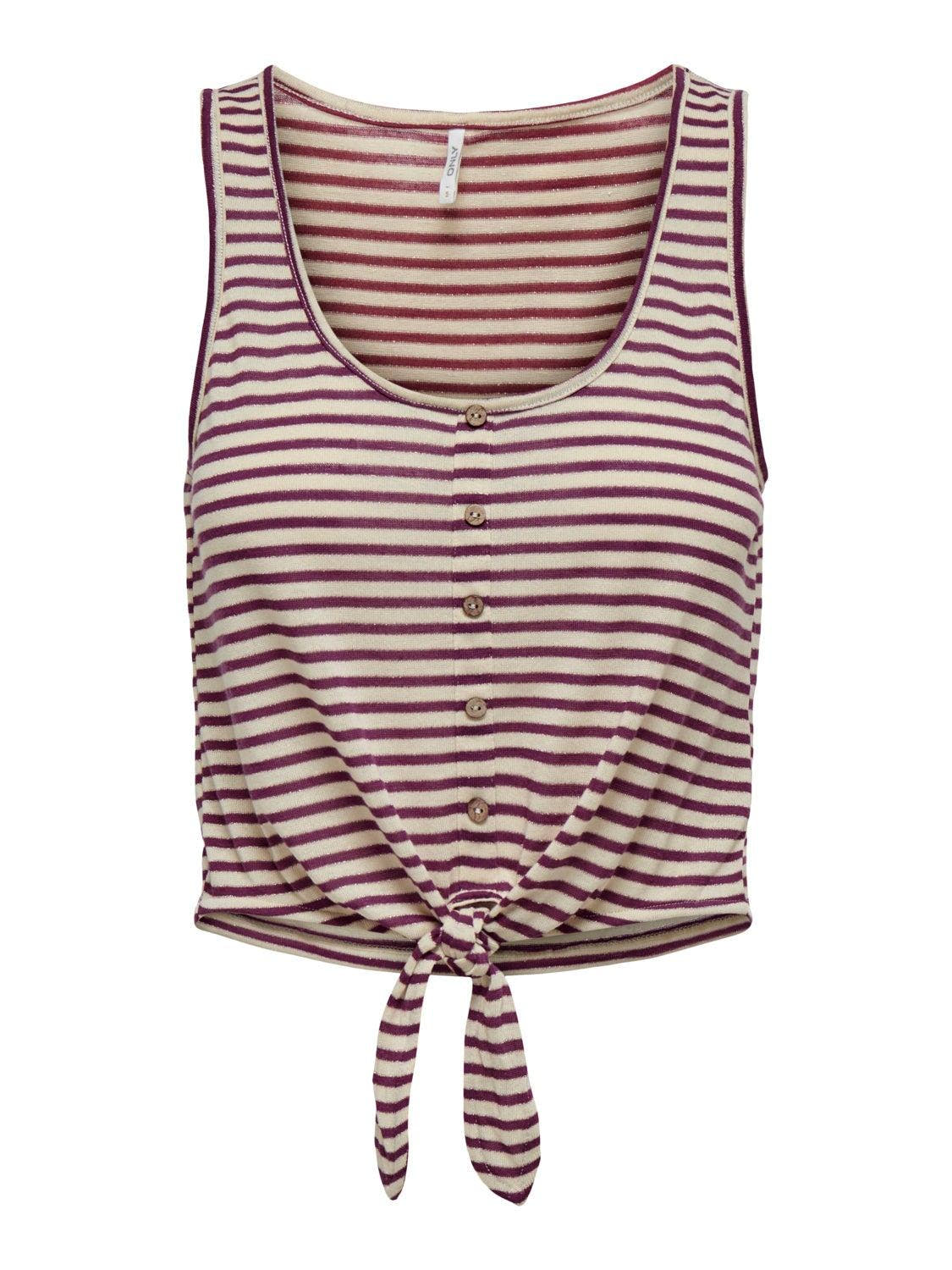 ONLCANNES S/L GLITTER KNOT TOP JRS 