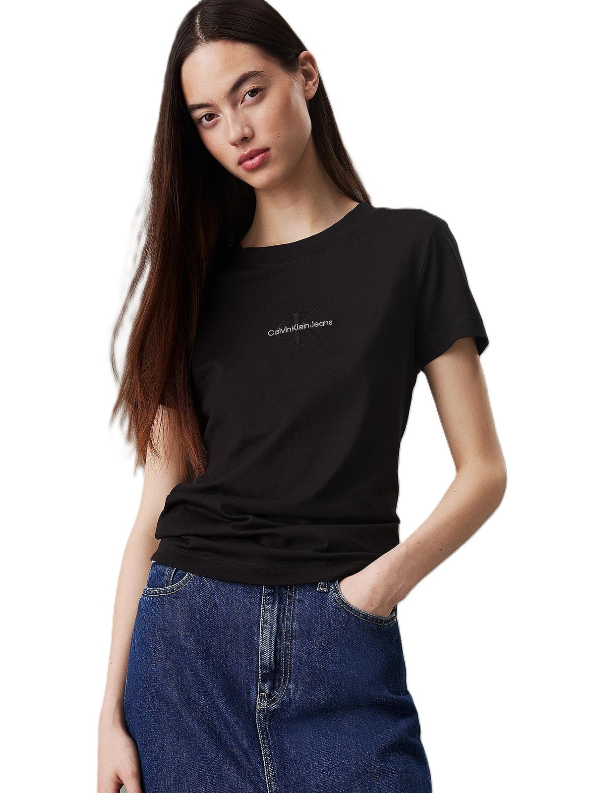 MONOLOGO SLIM TEE J20J223563/BEH CALVIN KLEIN JEANS