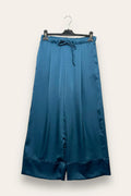 Satin trousers with fake cuffs