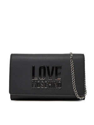 LOVE MOSCHINO BORSA PU GRS NERO+GALV.NIKEL