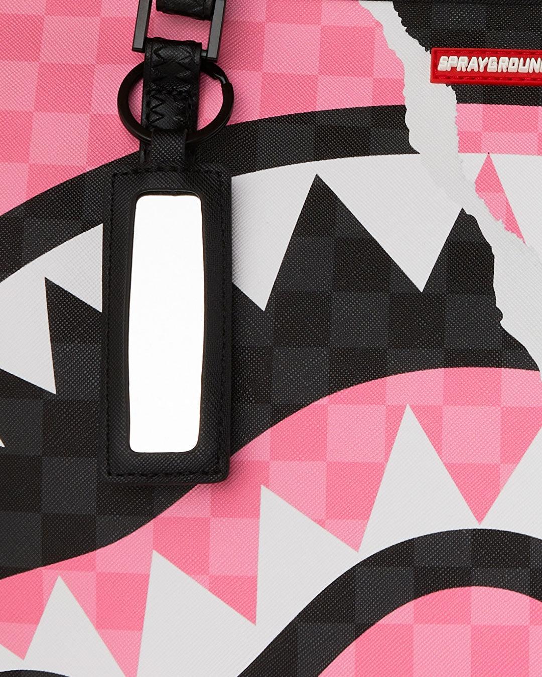 PINK AND BLACK TEAR SIP TOTE 