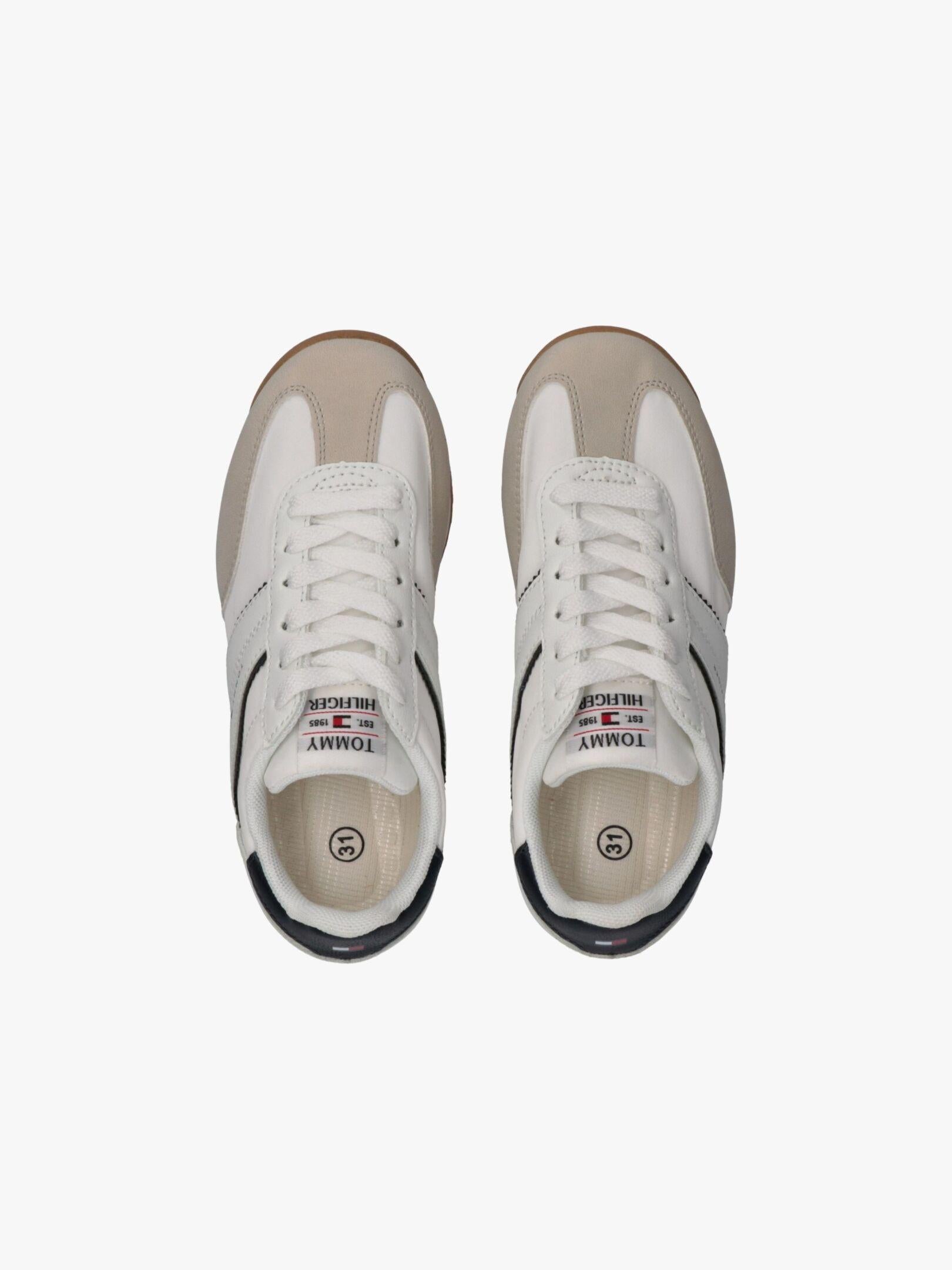 SNEAKER BASSA ALLACCIATA BEIGE/BIANCO/BLU 