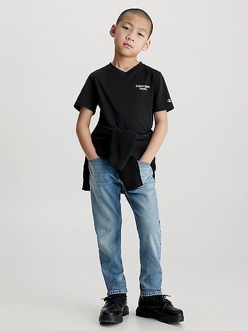CKJ STACK LOGO V-NECK T-SHIRT 