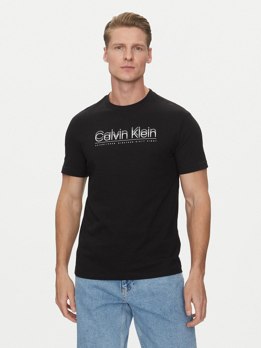 CP-DOUBLE LOGO T-SHI K10K114149/BEH CALVIN KLEIN