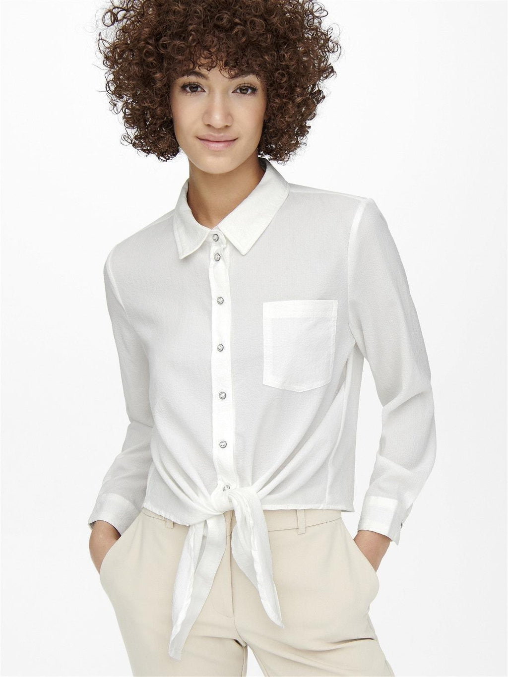 ONLLECEY LS KNOT SHIRT NOOS WVN 