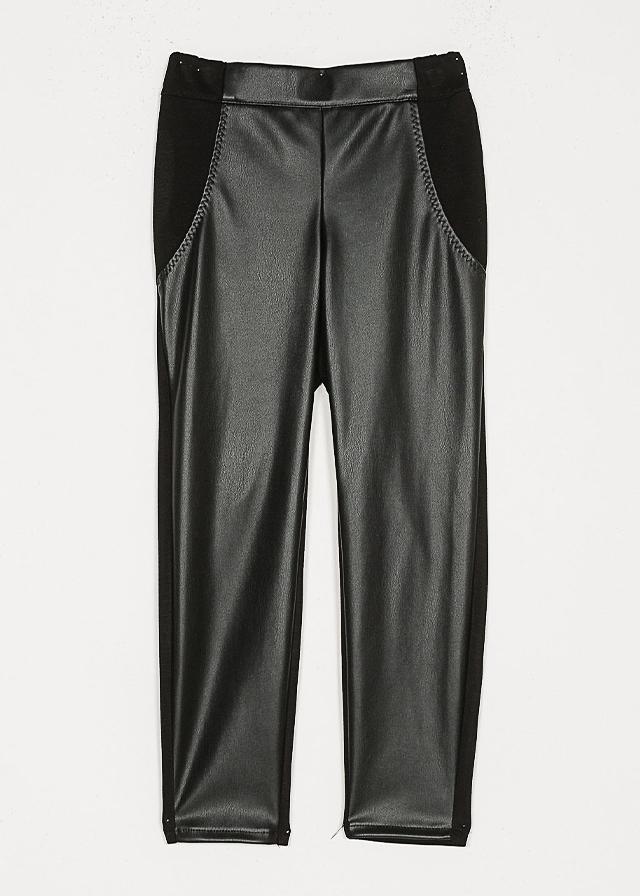 LEGGINGS BI-MATERIALE PUNTO MILANO/SPALMATO 