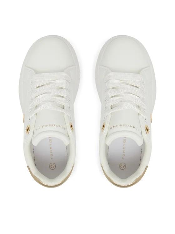 SNEAKER BASSA ALLACCIATA BIANCO/PLATINO 