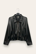 Soft faux leather jacket with zip