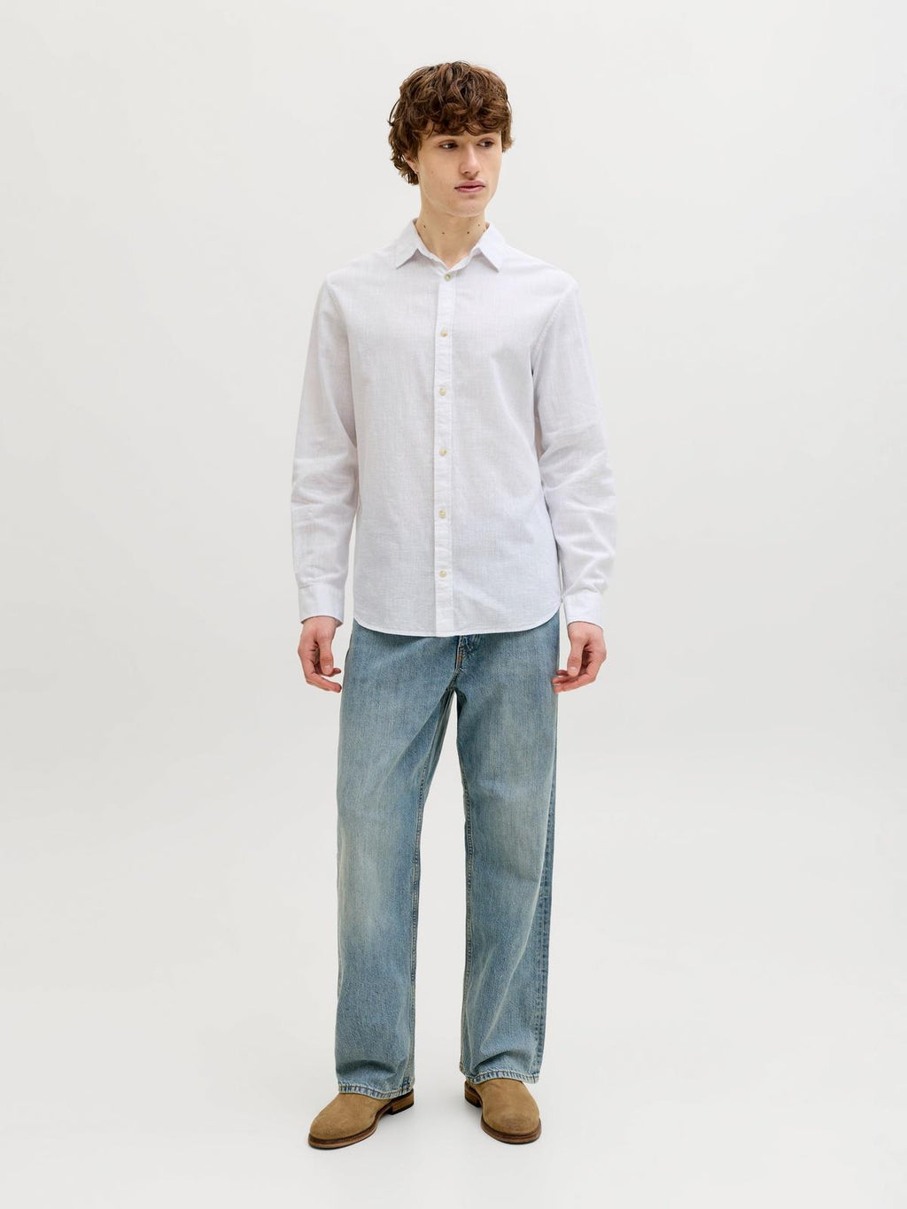JJESUMMER LINEN BLEND SHIRT L/S SN 