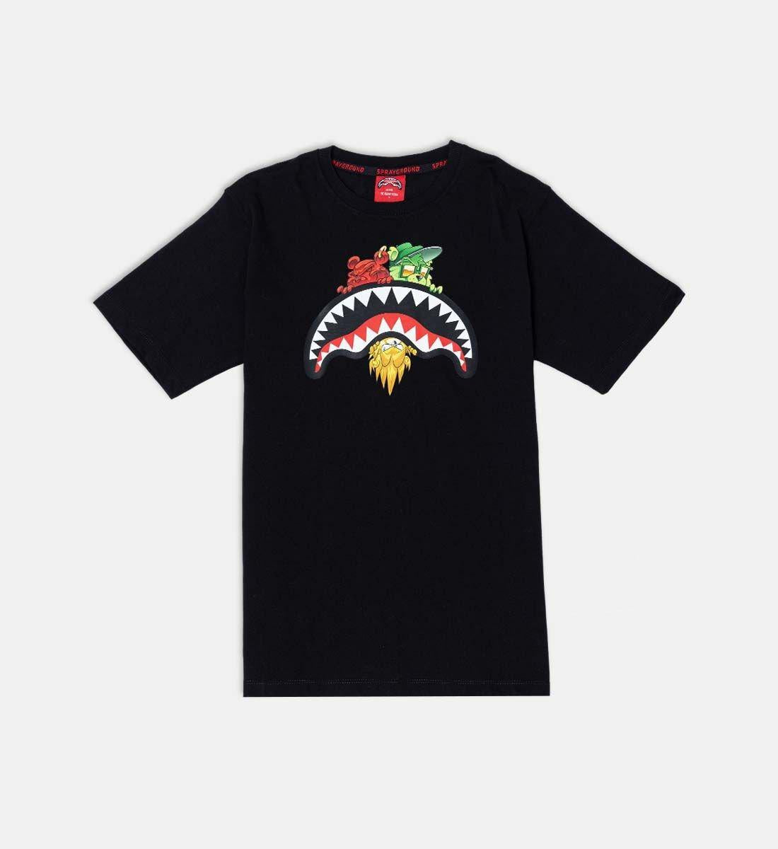 SHARKS IN PARIS CHARACTERS SNEAKIN TSHIRT SPY1343/BLACK SPRAYGROUND