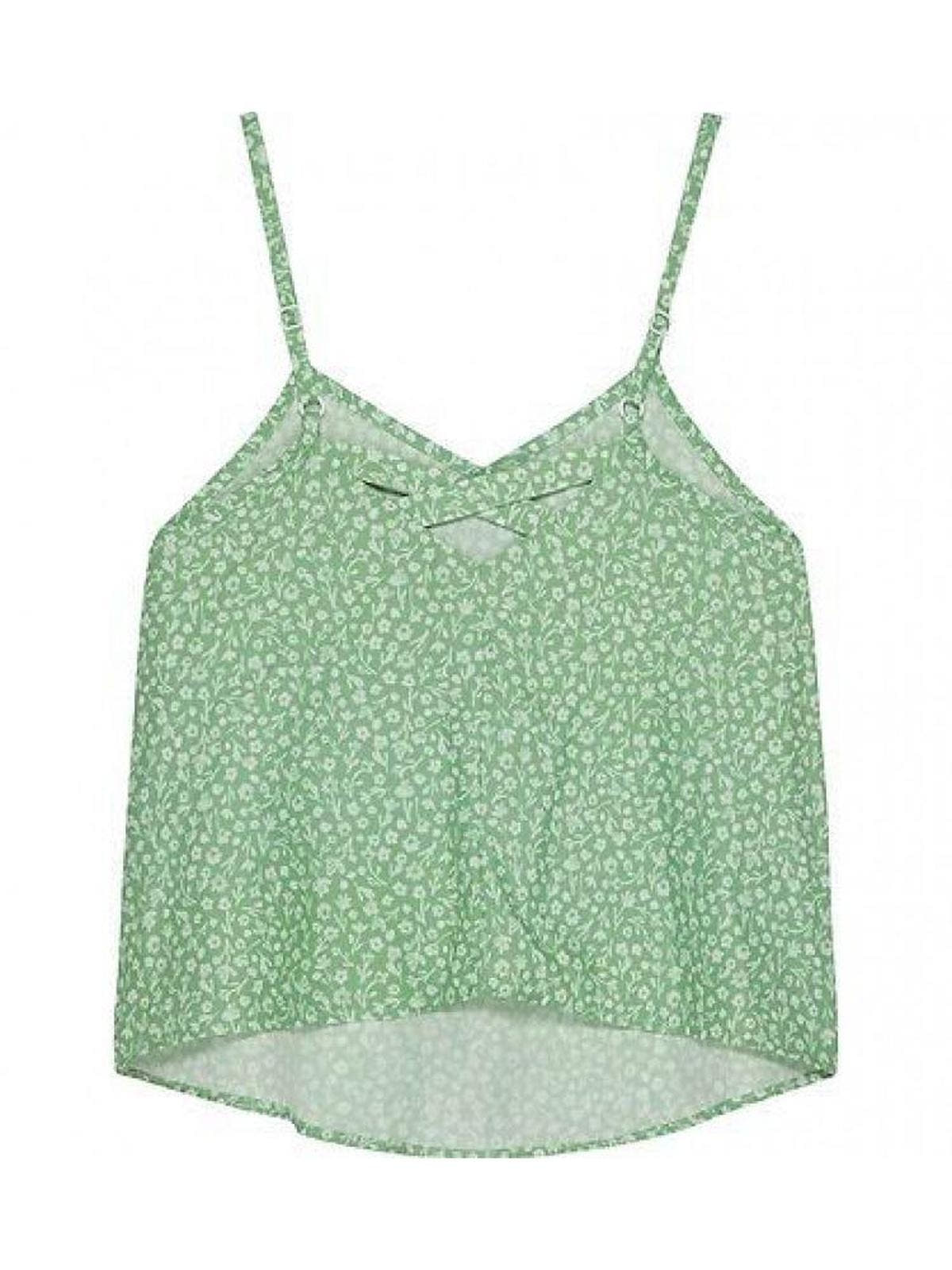 FLOWER AOP STRAP TOP 