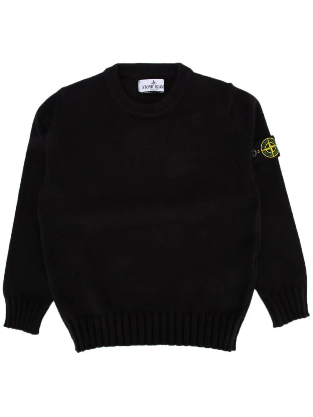 Maglione Girocollo In Cotone Bianco 8116515A2/V0020 STONE ISLAND JUNIOR