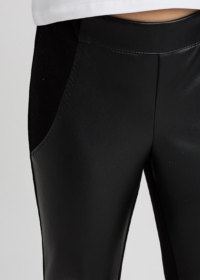 LEGGINGS BI-MATERIALE PUNTO MILANO/SPALMATO 