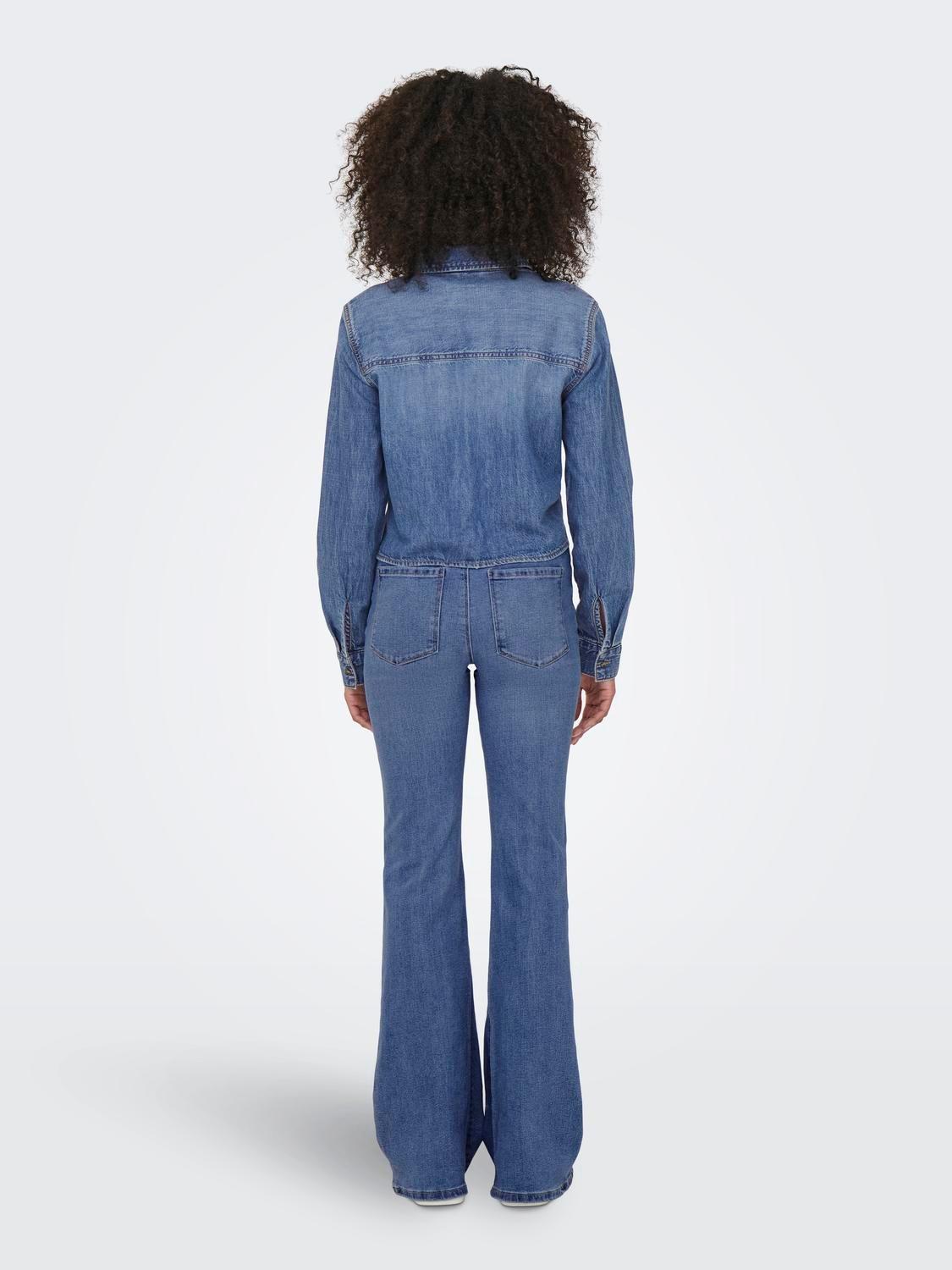 ONLSEVIGNY LECEY LS KNOT DNM SHIRT AKM 15344186/Medium Blue Denim ONLY