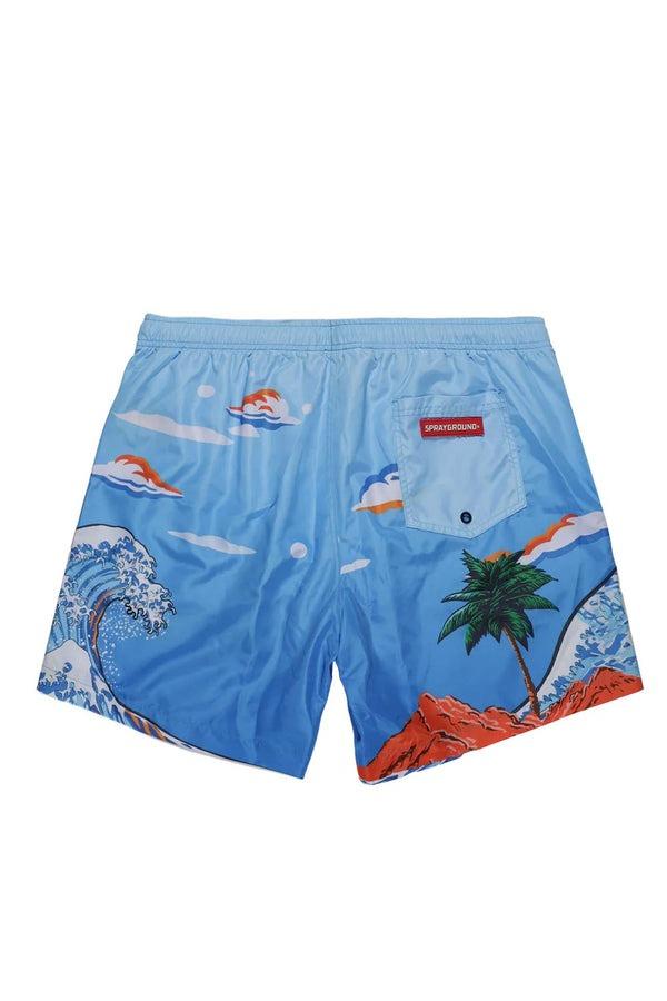 CAMO KAWA VICE SWIM TRUNKS<BR/>BLUE 