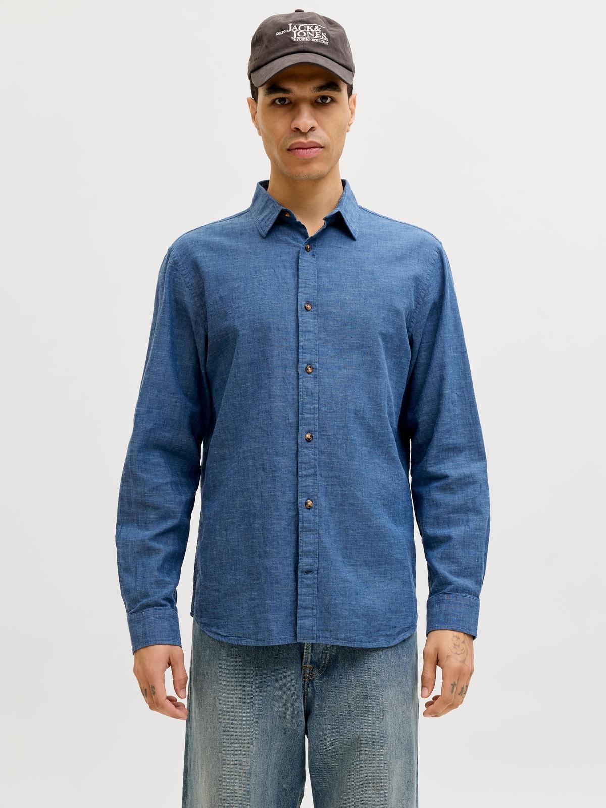 JJESUMMER LINEN BLEND SHIRT L/S SN 