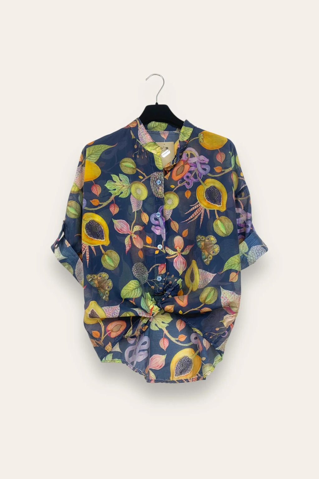 Camicia misto tencel in fantasia 