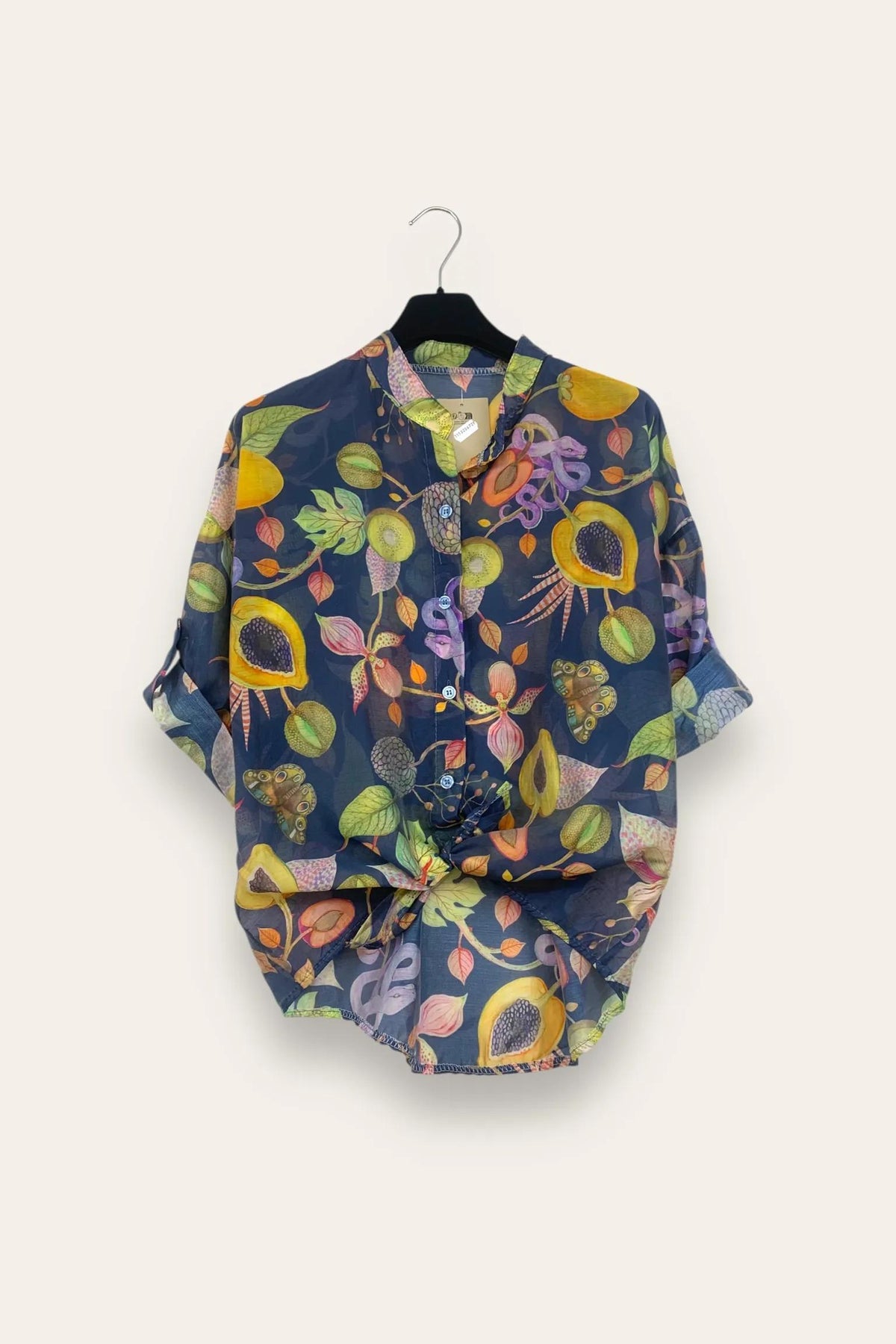 Camicia misto tencel in fantasia 