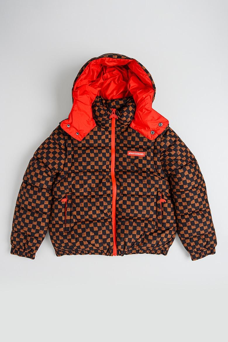 DRIP CHECK DETACH SLEEVE DOWN JKT J SPY1300/BROWN SPRAYGROUND