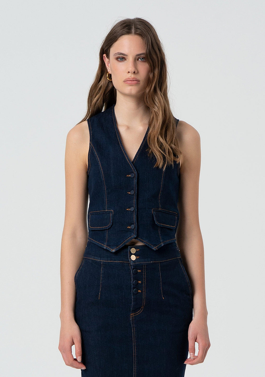DENIM GILET RAWWASH FR25SJ5024D46093/L23 FRACOMINA