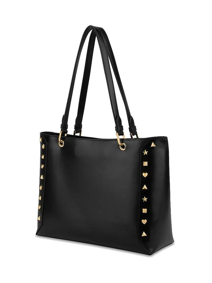 BORSA PU NERO+BORCHIE 