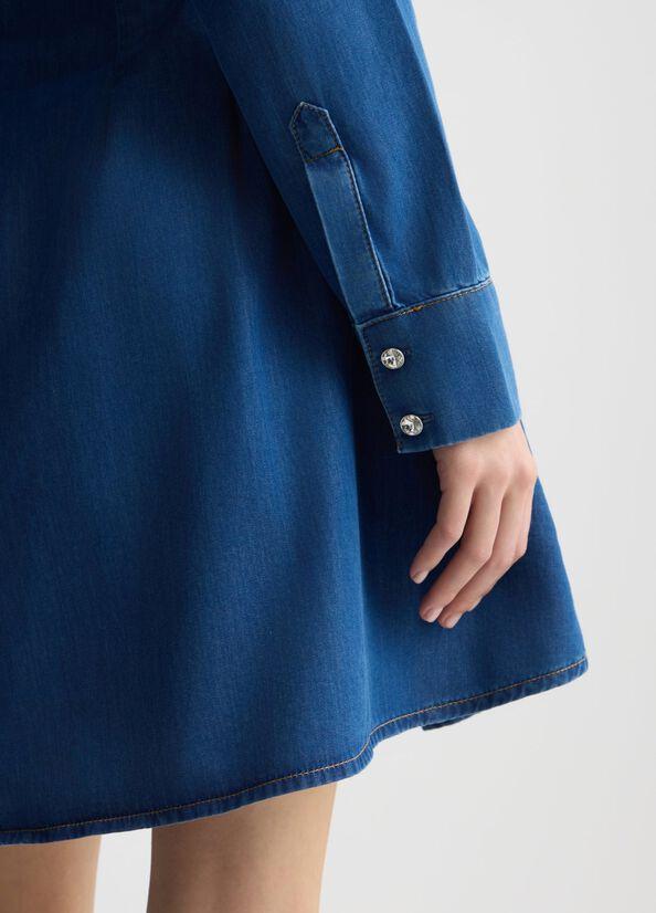 ECS ABITO CORTO DENIM PIEGHE 