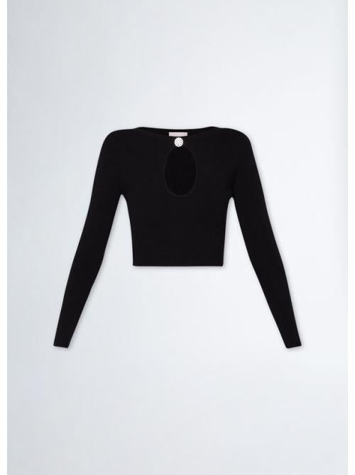 ECS MAGLIA M/L CROPPED VISCO WF3124MS49I/22222 LIU JO