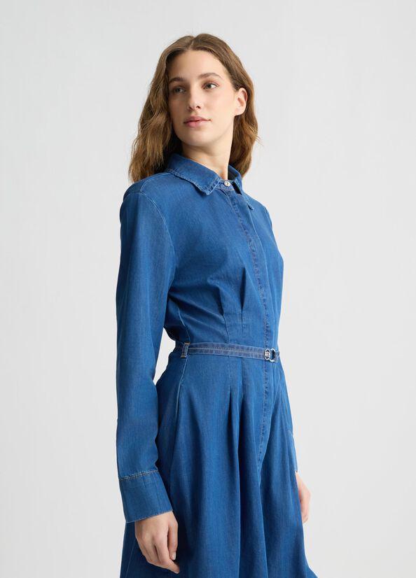 ECS ABITO CORTO DENIM PIEGHE 