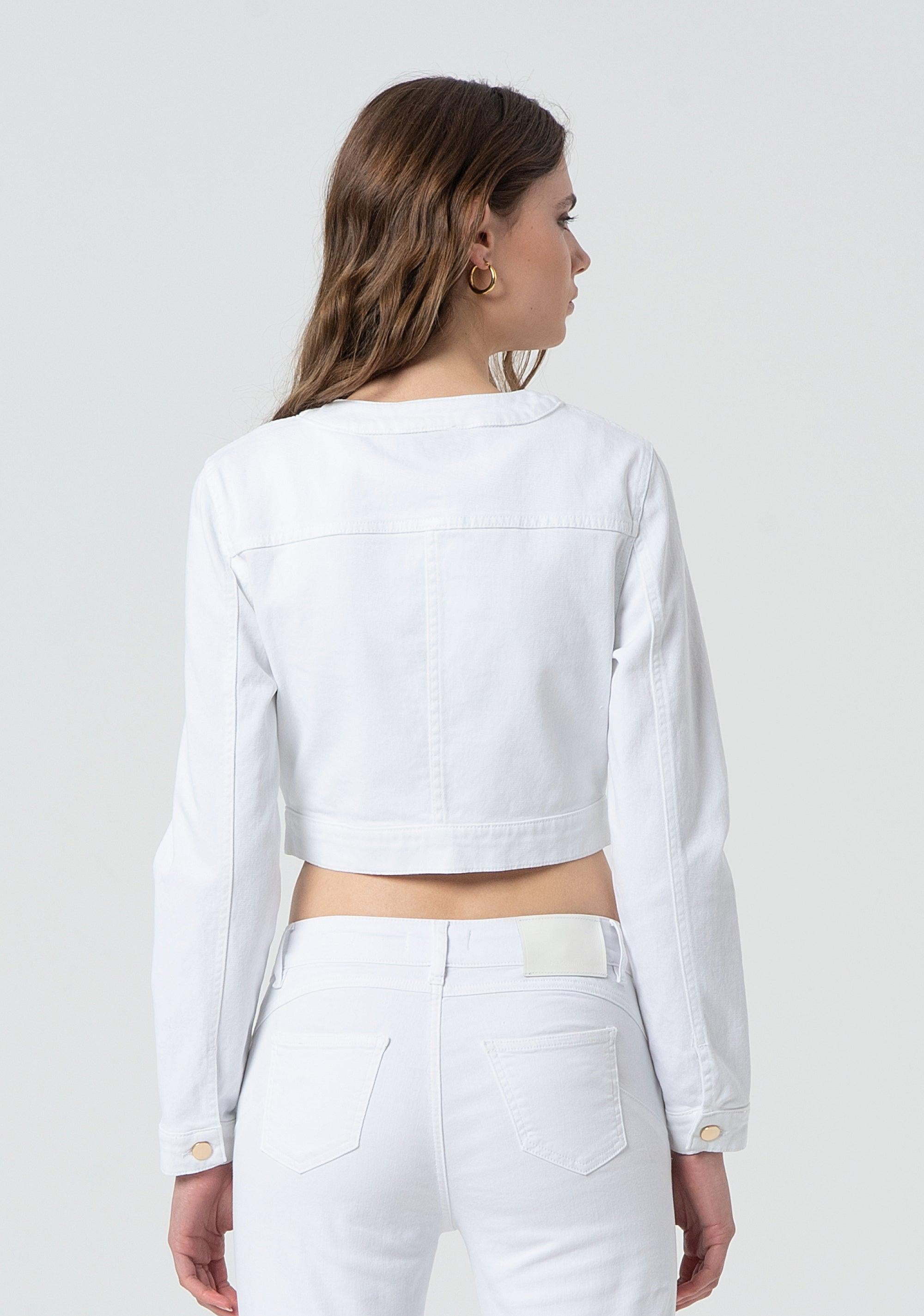 BULL DENIM CHANEL JACKET WHITE FR25SJ4004W61501/278 FRACOMINA