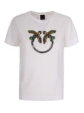 PINKO QUENTIN T-SHIRT JERSEY RICAMO