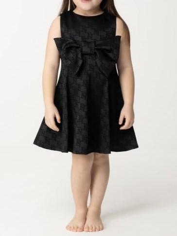 ABITO IN RASO JACQUARD EF NERO EGAB172 0 TV029/N000 ELISABETTA FRANCHI La Mia Bambina