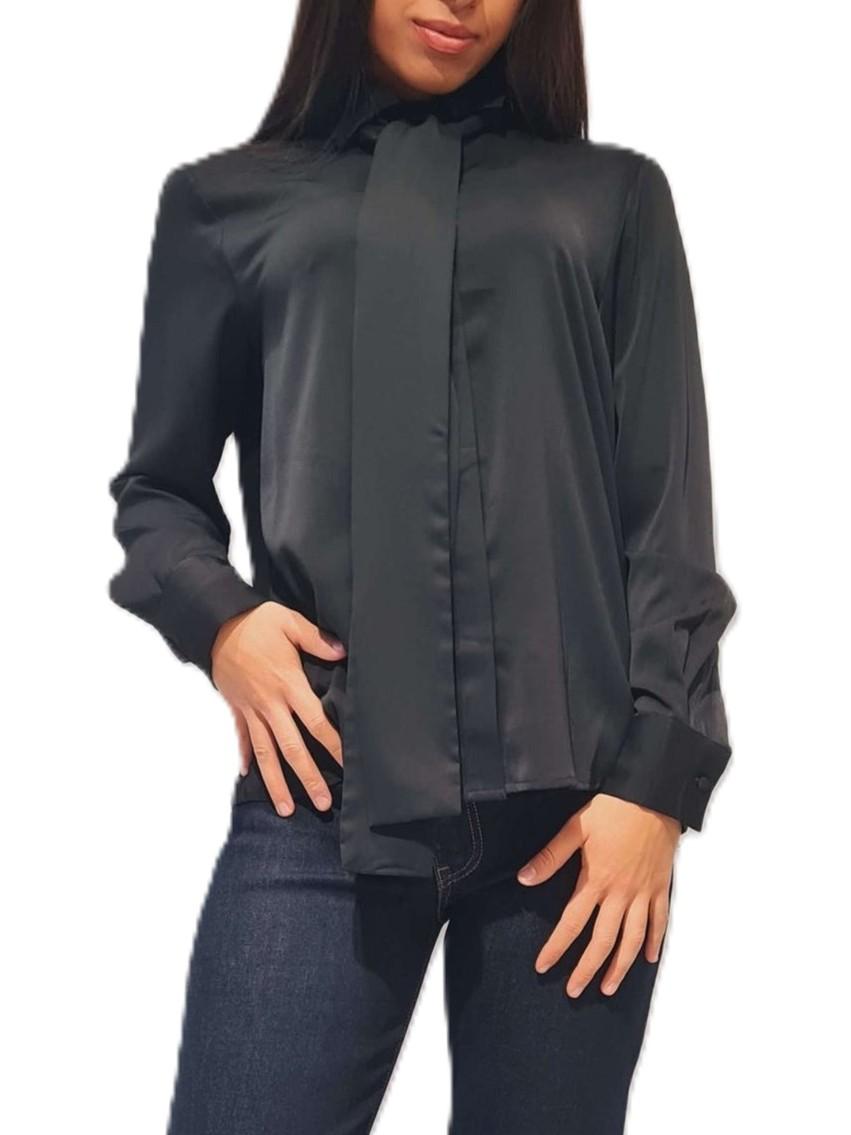CAMICIA MANO SETA CON FIOCCO MW9630013/NERO MARKUP