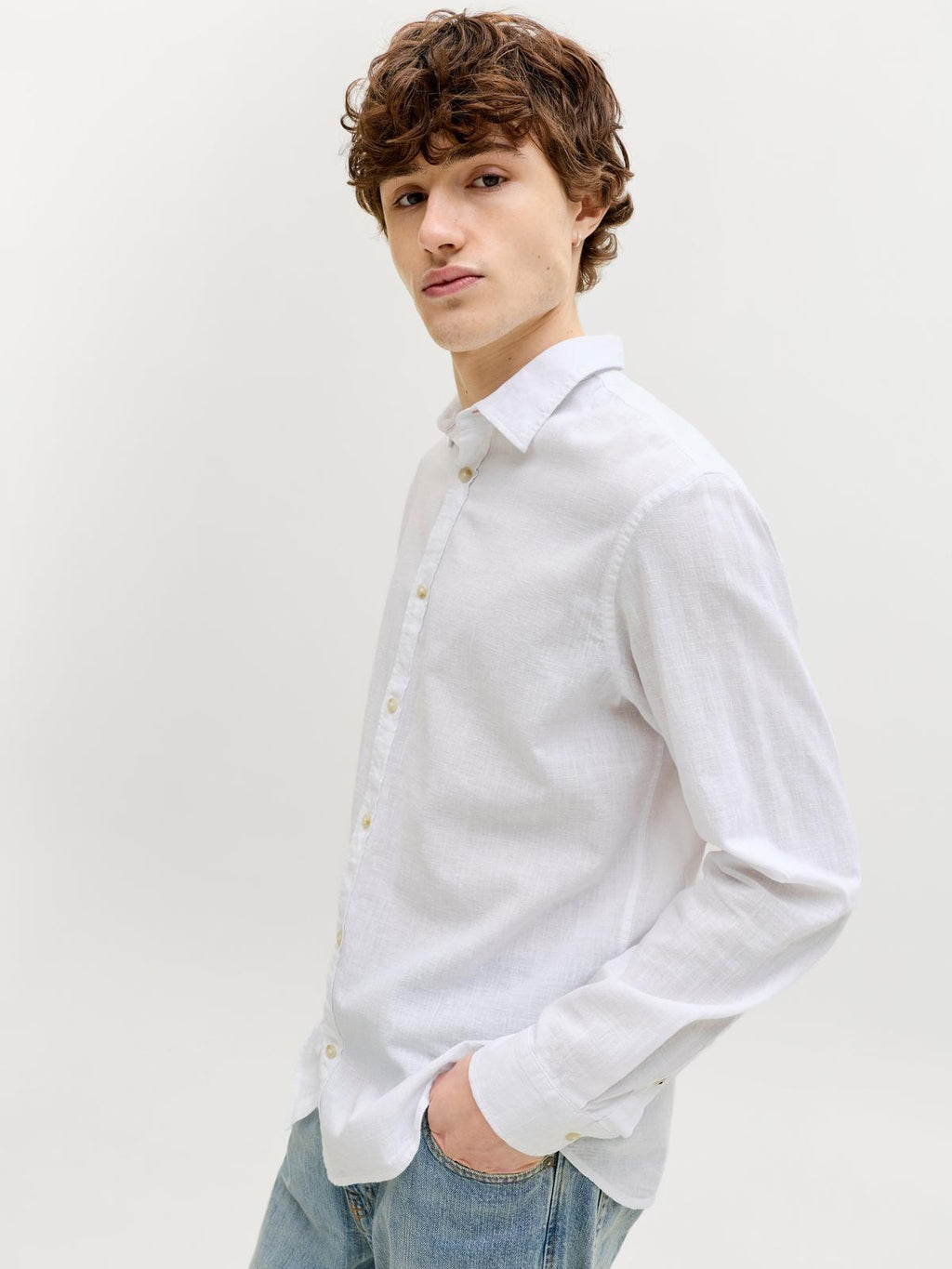 JJESUMMER LINEN BLEND SHIRT L/S SN 